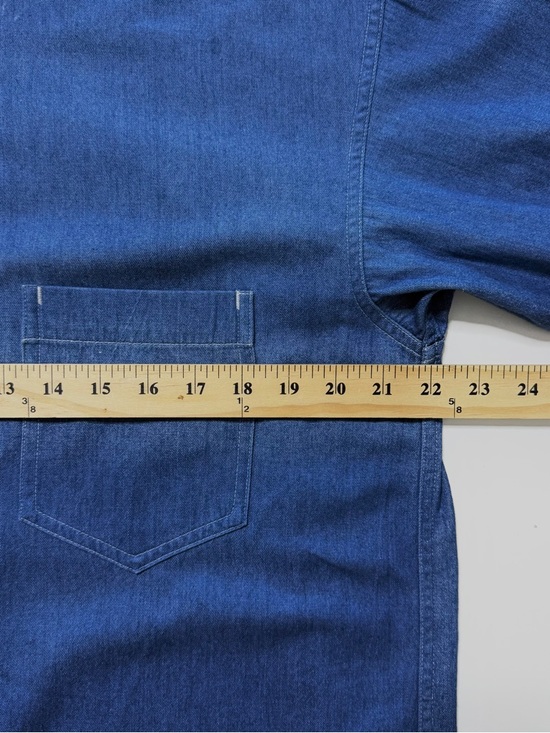 issey miyake plantation denim band collar buttonup shirt unisex medium - Picture 8 of 10